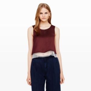 Club Monaco Maroon Cilia Crop Top